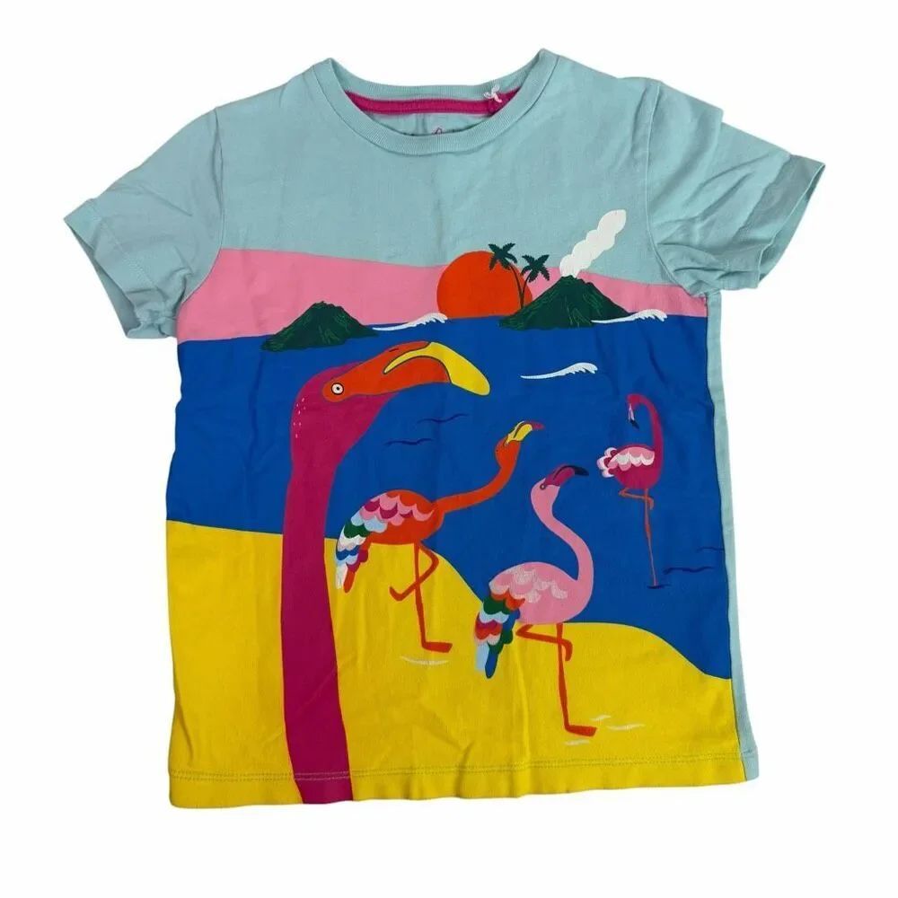 MIni Boden Flamingo Printed size 6-7 Short Sleeve T-shirt